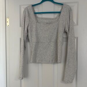 American Eagle Coquette Gray Long Sleeve Women's Top